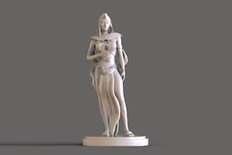 recreate 3d statue character,edit stl,fix model error,3d prinitng,dnd miniature