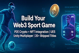 develop multi player VR ar p2e crypto nft web3 sport game app with ue5 unity