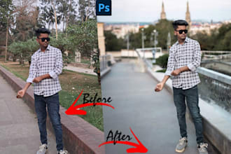 do photoshop editing, ai background removal, retouching, photo manipulation,