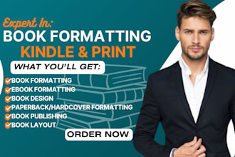 do book formatting for amazon kindle and print, fix uploading error, book cover