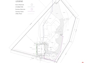 prepare site plan, storm water drainage grading and utility plan, pond design