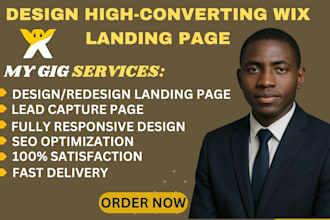 design or redesign a professional wix landing page lead capture page wix website
