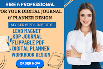 do digital planner kdp journal design lead magnet workbook design fillable pdf