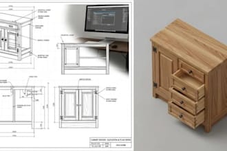 design custom woodworking plans and joinery, cutlist and shop drawings