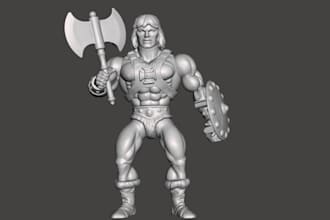 do 3d sculpt, action figure, 3d character in blender, stl, z brush for 3d print