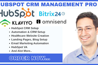setup klaviyo automation hubspot crm omnisend bitrix24 husbpot VA husbpot survey