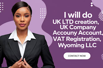 do uk ltd creation,uk company account,llc formation,vat registration,wyoming llc