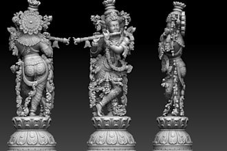 highly detailed 3d printable indian god models