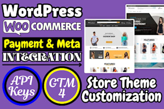 setup wordpress theme google meta 4 woocommerce payment API key integration