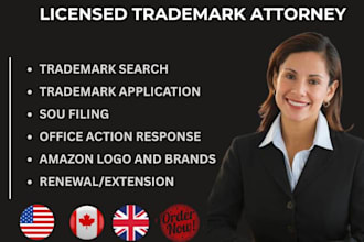 be your attorney for trademark search, filing, and renewal