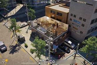 do 3d game environment map level design 3d model landscape terrain background