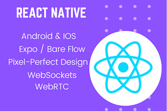 create android and ios applications using react native expo webrtc socket io