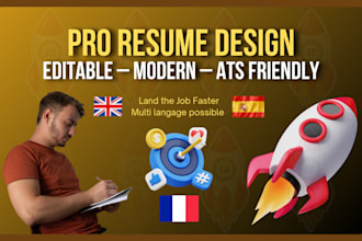 create a professional resume design and modern CV layout