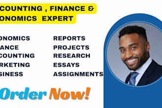 write on accounting,finance,marketing and economics tasks