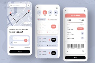 create public transit map app, local transportation app, ride sharing app