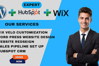 develop customize wix velo website design wordpress website hubspot crm website