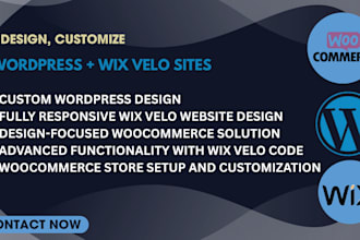 build develop customize woocommerce wordpress website design wix velo website