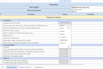 qa test and review the website and app