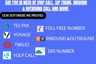 set up sip trunking, voip inbound and outbound call services