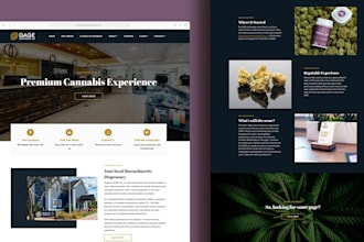 design premium marijuana website, cannabis website, hemp website