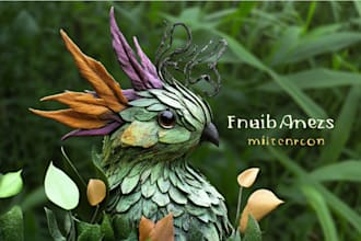 illustrate animal or botanical linocut based on your request