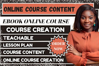 create ebook online course, lesson plan, online course creation on teachable