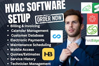 setup hvac software stack upkeep connecteam razorsync honeybook leap fieldedge