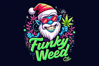 make different shanta fuky weed mascot logo design with express delivery