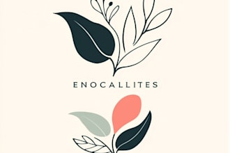 design hand drawn minimalist feminine boho botanical logo