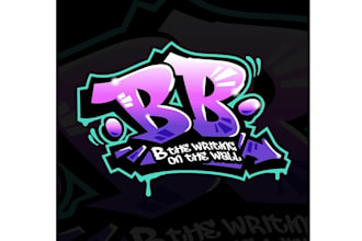design colorful fun eye catching graffiti theme logo