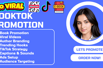 viral tiktok booktok ebook video promotion tiktok ads ebook ranking marketing