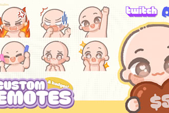 draw custom chibi twitch emotes for game streaming