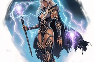 create original artwork for your project showcasing dnd characters