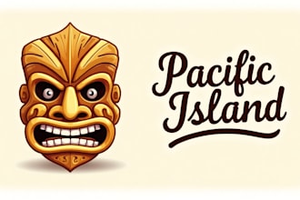 design high quality japanese tiki mask mascot logo with express delivery