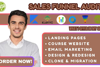 build and audit your sales funnel in systeme io, kajabi, klaviyo, or gohighlevel