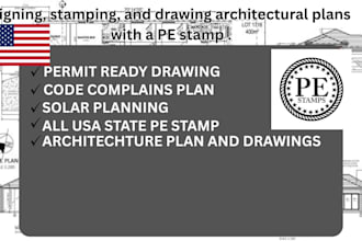 do civil engineer, usa pe stamp, california stamp, architecture drawing for USA
