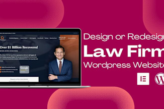 design or redesign SEO friendly law attorney or law firm website on wordpress