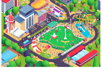 create vector map, city map, site map, event map in illustrator