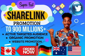 share, shoutout promote website link to 900m twitter, ig, fb, tiktok audiences