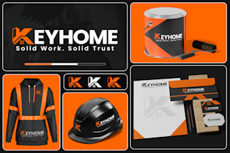 design logo and brand identity, brand style guide, and branding kit
