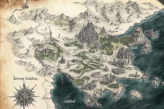 create a high quality high detail fantasy map for dnd and fiction