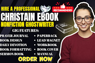 write christian ebook, devotional book, journal, do book cover design