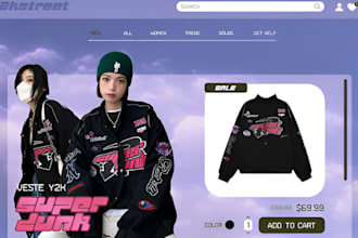 design streetwear clothing website clothing brand website y2k streetwear website