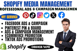 setup shopify facebook tiktok pinterest ads campaign ecommerce promotion