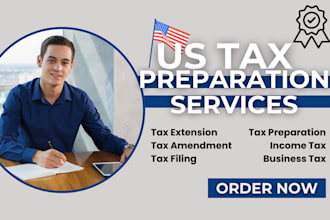 prepare, efile tax extension personal business tax llc corporation amend tax