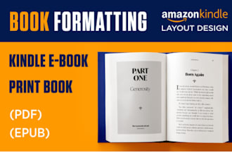 do book formatting, book layout design, kindle ebook format