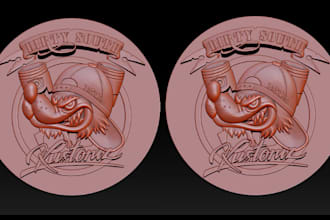 3d coin model 3d printing bas relief medallion cnc design pendant 3d sculpture