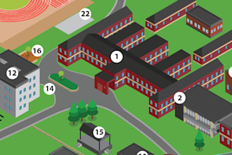design detailed and colorfull isometric maps for your layout