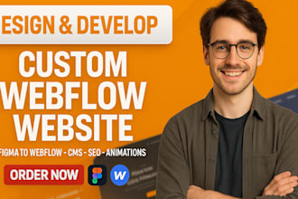 design and develop custom webflow website figma to webflow cms SEO animations