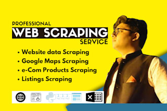 do website data scraping, shopify products scraper web extraction or mining